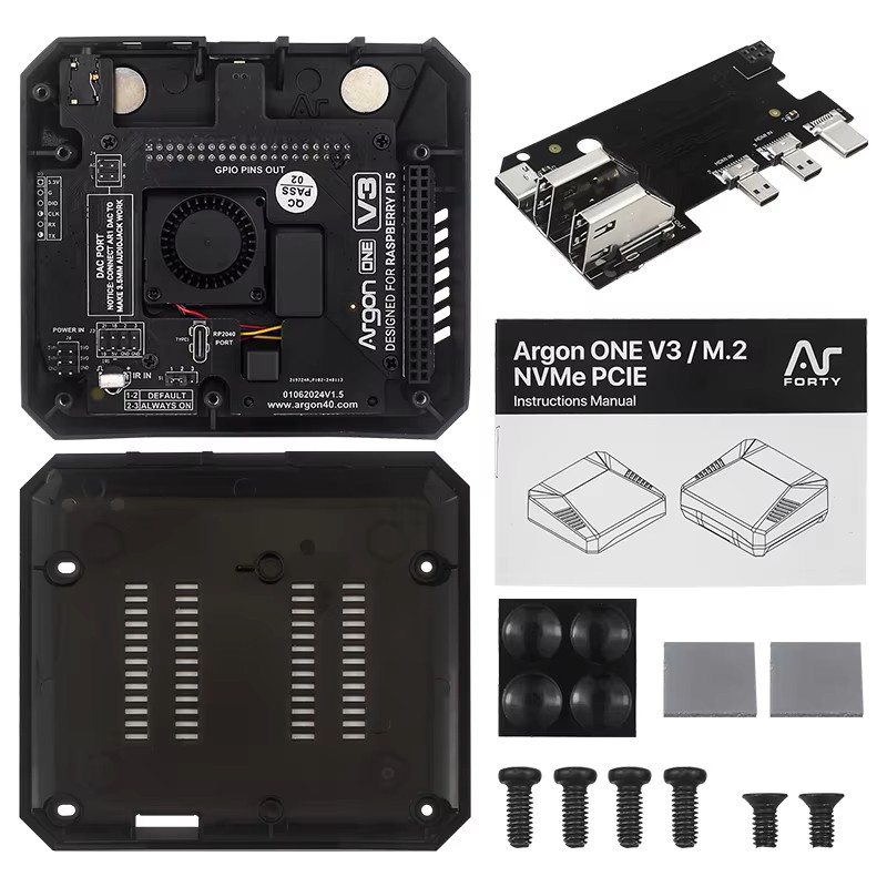 Argon One V3 M.2 Nvme Case - علبة معدنية Argon ONE V3 لجهاز